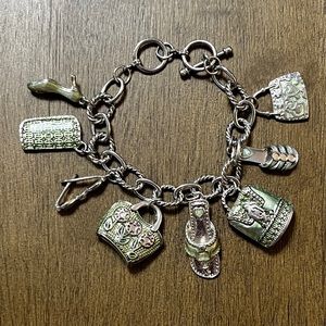 Brighton Fashionista Handbag Shoe Charm Bracelet
